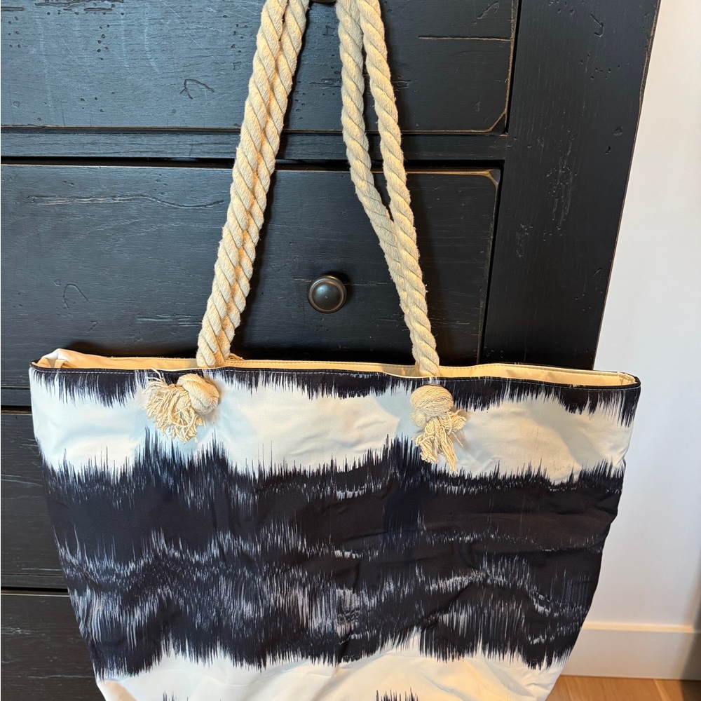Stylish Black and White Tote Bag
